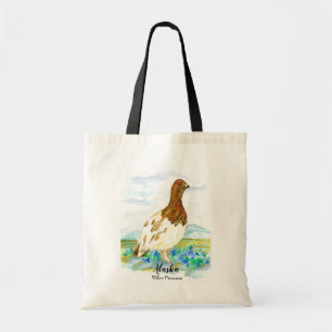 Tote Bag Alaska Wildlife Willow Ptarmigan Tundra Bird Art