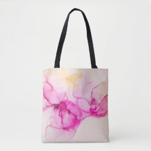 Tote Bag Alcool encre texture marine. L'art contemporain.