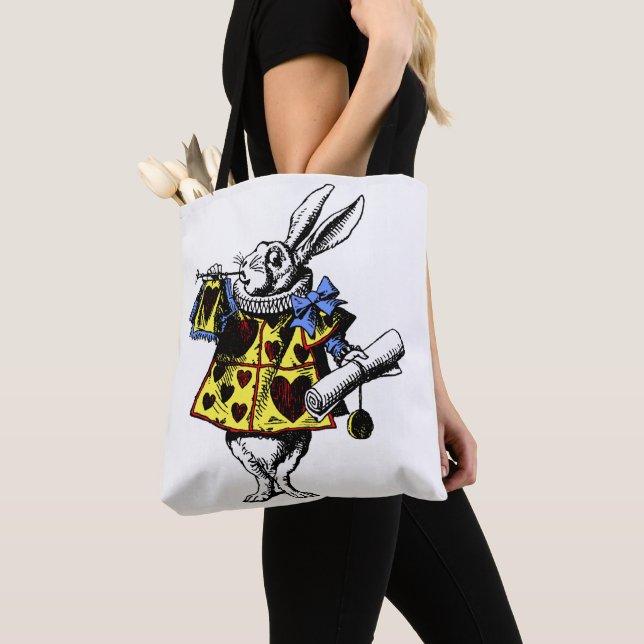 Tote Bag Alice Au Pays Des Merveilles Chemise Lapine Blanch (De près)