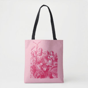 Tote Bag Alice au Pays des Merveilles & Fleurs