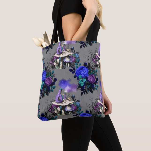 Tote Bag Alice au pays des merveilles Fleurs de la chenille (De près)