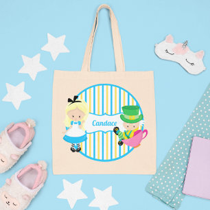 Tote Bag Alice au pays des merveilles Joli livre Monogramme