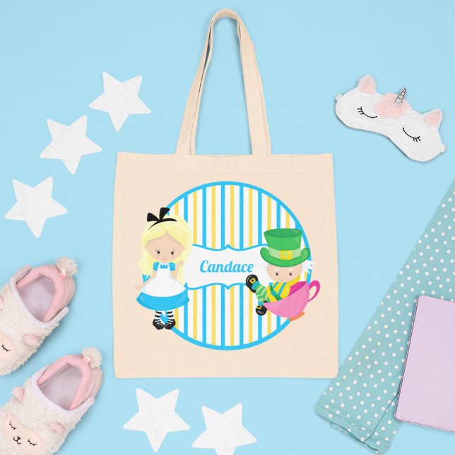 Tote Bag Alice au pays des merveilles Joli livre Monogramme (Créateur téléchargé)