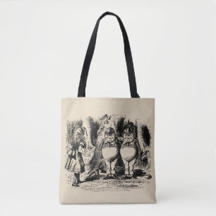 Tote Bag Alice au Pays des Merveilles vintage, Tweedledum T