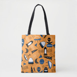 Tote Bag Alien OVNI, vaisseaux spatiaux, motif pour enfants