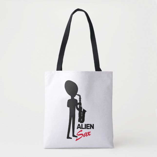 Tote Bag Alien Sax, musicien extraterrestre (Devant)