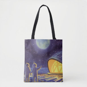 Tote Bag Aliens de la science-fiction vintage sur la lune d