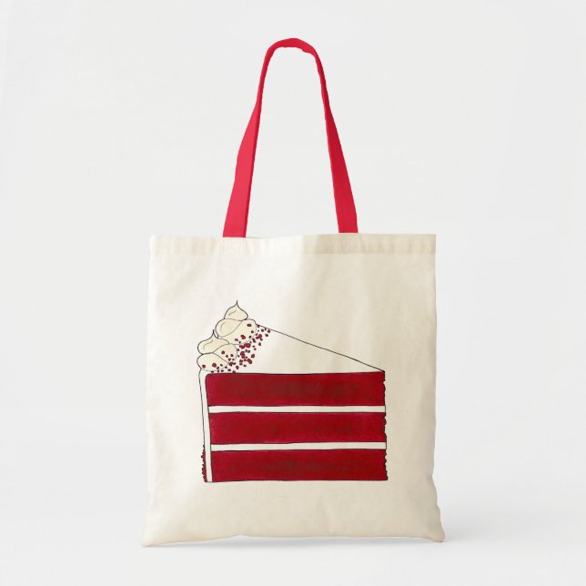 Tote Bag Alimentation Sud Rouge Velvet Couche de gâteau Bou (Devant)