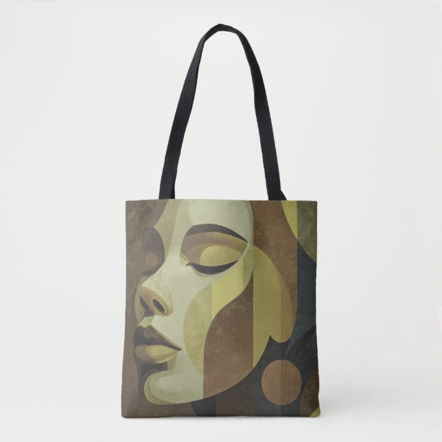 Tote Bag All-over Abstract Face Shoulder Tote (Devant)