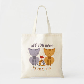Tote Bag All you need is meow Valentine cats