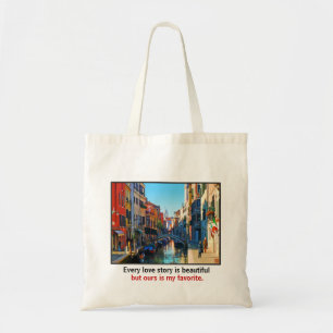 Tote Bag Allée de Venise avec la citation d'amour