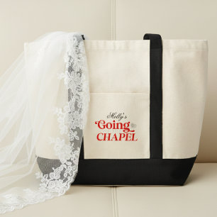 Tote Bag Aller à la chapelle en rouge - Fête de mariage per