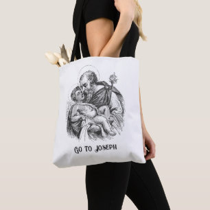 Tote Bag Aller à Saint Joseph Bébé Jésus Religieux