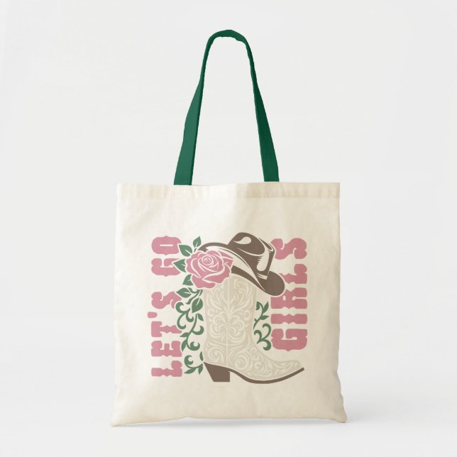 Tote Bag Allez, les filles, les bottes de cowboy (Devant)
