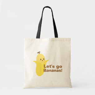 Tote Bag Allons-y Bananes avec cette banane mignonne et heu