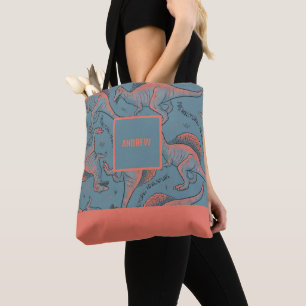 Tote Bag Allover personnalisé imprimé Dinosaur Fourre-tout