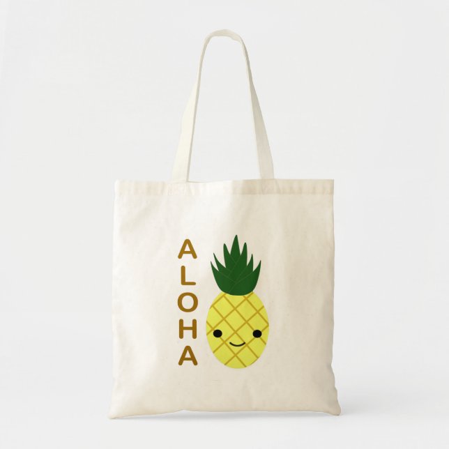 Tote Bag Aloha Ananas Mignon Kawaii (Devant)