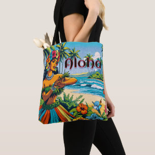 Tote Bag Aloha   Hawaii Hula Dancer sur la plage