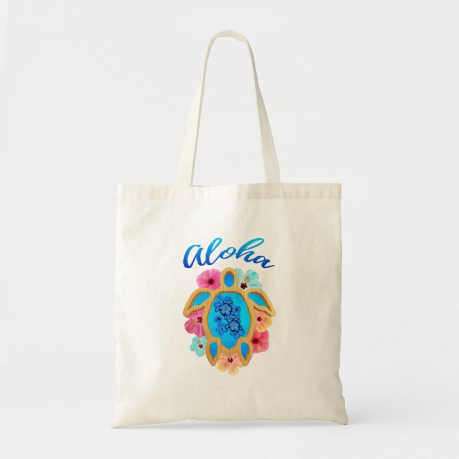 Tote Bag Aloha Tropical Honu Sea Turtle (Devant)