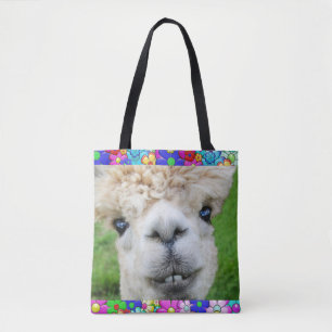 TOTE BAG ALPACA SUR TOUTE LA FOURRE-TOUT IMPRIMÉE