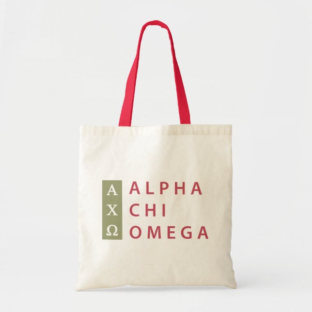 Tote Bag Alpha logo empilé par | d'Omega de Chi (Devant)