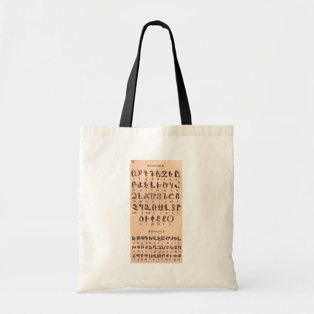 Tote Bag Alphabet arménien (Devant)