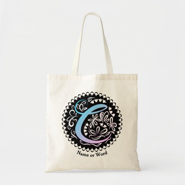 Tote Bag Alphabet C Monogramme écriture manuscrite (Devant)