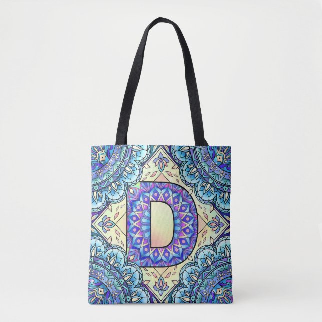 Tote Bag Alphabet D mandala (Devant)
