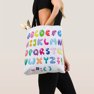 Tote Bag Alphabet en forme de bulle