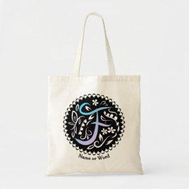 Tote Bag Alphabet F Écriture manuscrite de monogramme