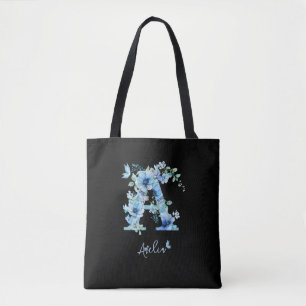 Tote Bag Alphabet Floral Monogramme A Personnaliser la Pers