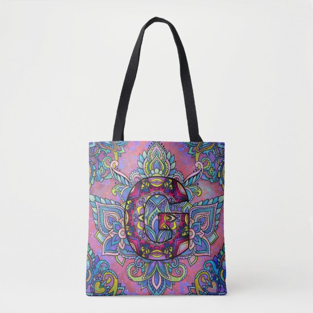 Tote Bag Alphabet G mandala (Devant)