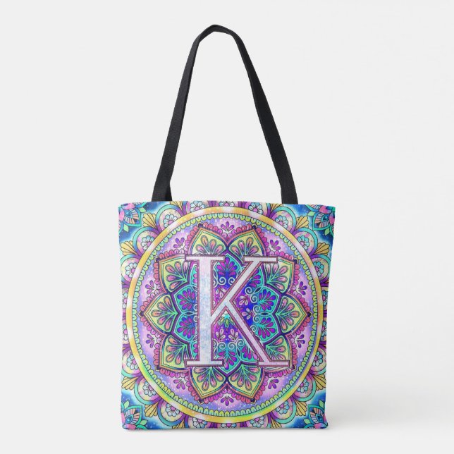 Tote Bag Alphabet K mandala (Dos)