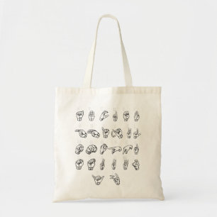 Tote Bag Alphabet Langue Des Signes Pour L'Interprète ASL S