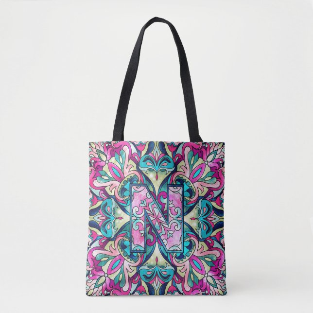 Tote Bag Alphabet N mandala (Devant)