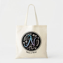 Tote Bag Alphabet N Monogramme manuscrit
