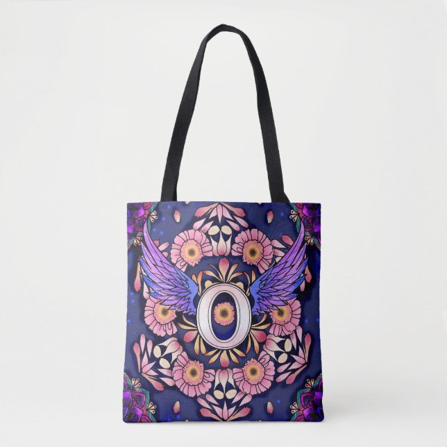 Tote Bag Alphabet O mandala (Devant)