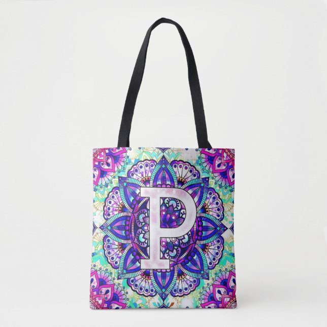 Tote Bag Alphabet P mandala (Devant)
