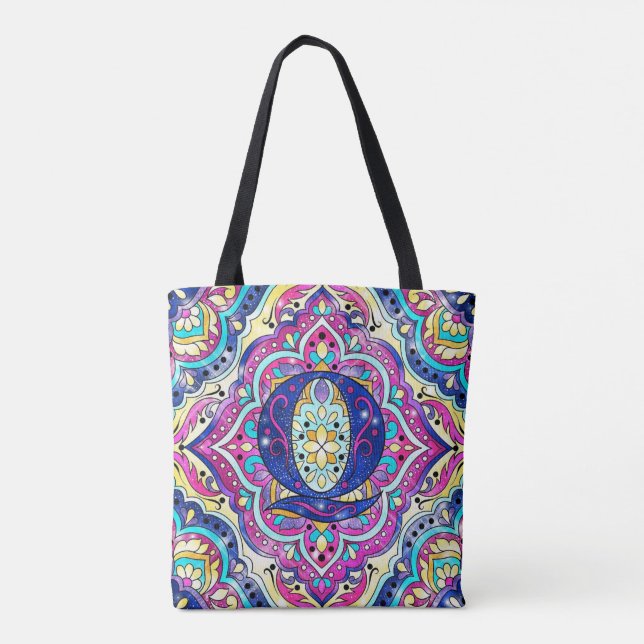 Tote Bag Alphabet Q mandala (Dos)