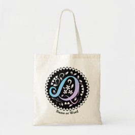 Tote Bag Alphabet Q Monogramme Écriture manuscrite