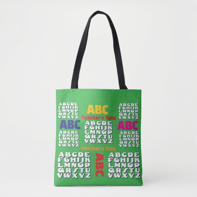 Tote Bag Alphabet Vert du Maître (Devant)