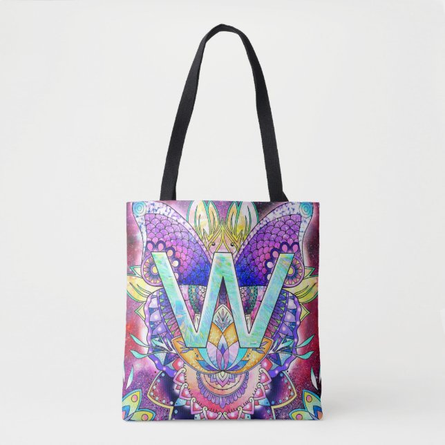 Tote Bag Alphabet W mandala (Devant)