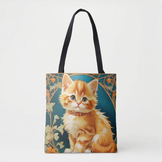 Tote Bag Alphonse Mucha Art Nouveau Chat (Devant)