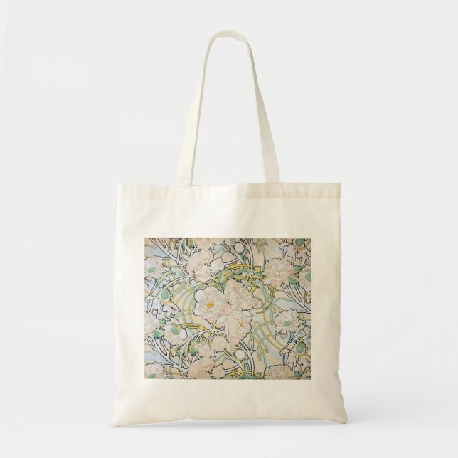 Tote Bag Alphonse Mucha Peonies (Devant)