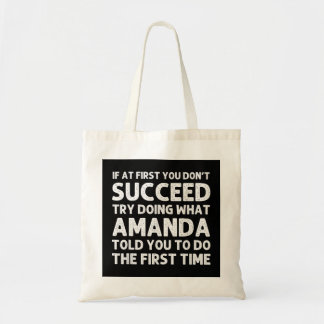 Tote Bag AMANDA Nom Personnalisé Anniversaire Drôle Noël