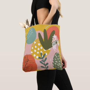 Tote Bag Amateur Abstrait personnalisé Colorful rose jaune