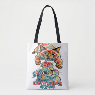 Tote Bag Amateur de chats Siamois & Chartreux drôle 👁️
