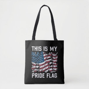 Tote Bag Américain patriotique Ceci est mon drapeau de fier