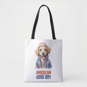 Tote Bag American GoodBoy Dog US Jacket 4 juillet