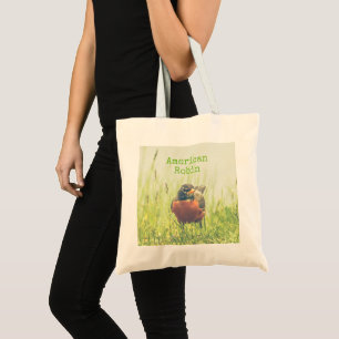 Tote Bag American Robin Bird Nature Vert